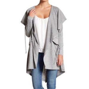 Emelia Gray Open Cardigan Drape Front Hoodie Oversized Sweater